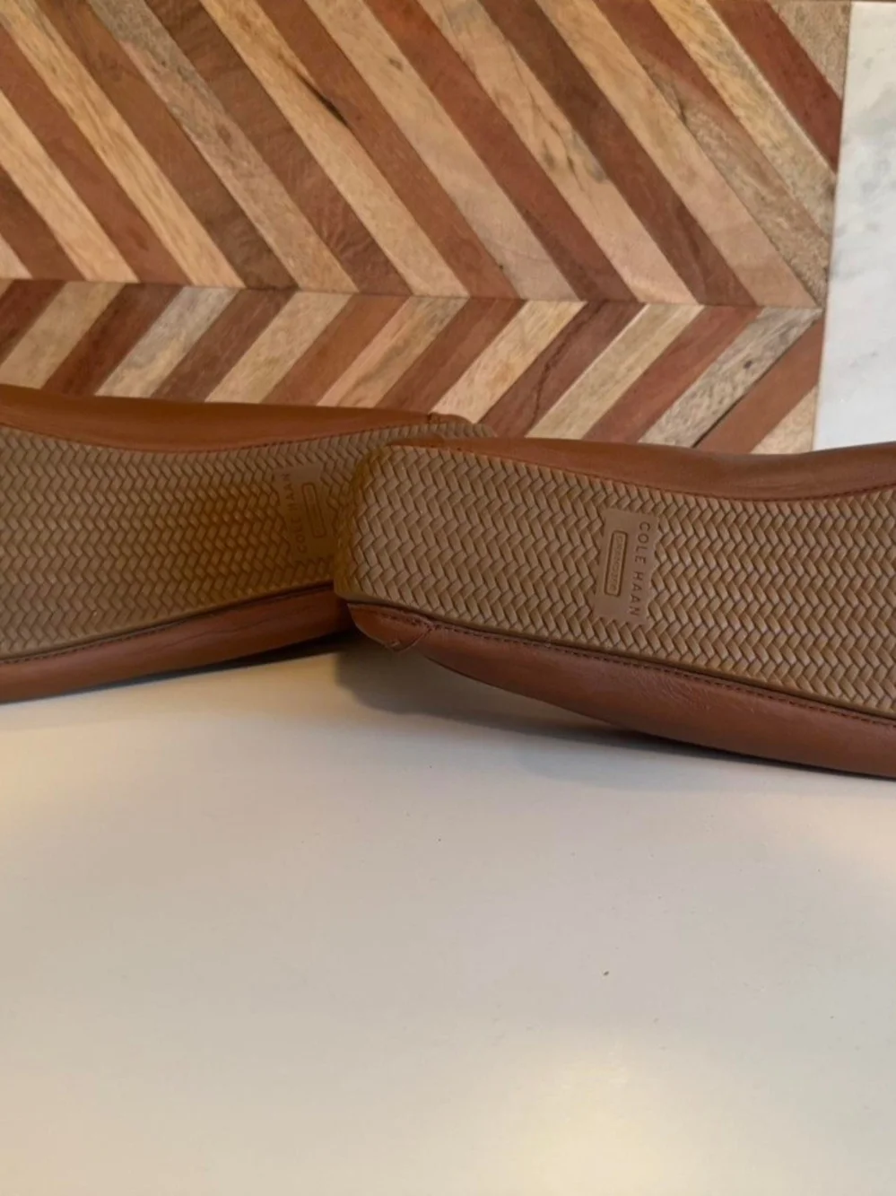 Cole Haan Brown Woven Leather Loafers